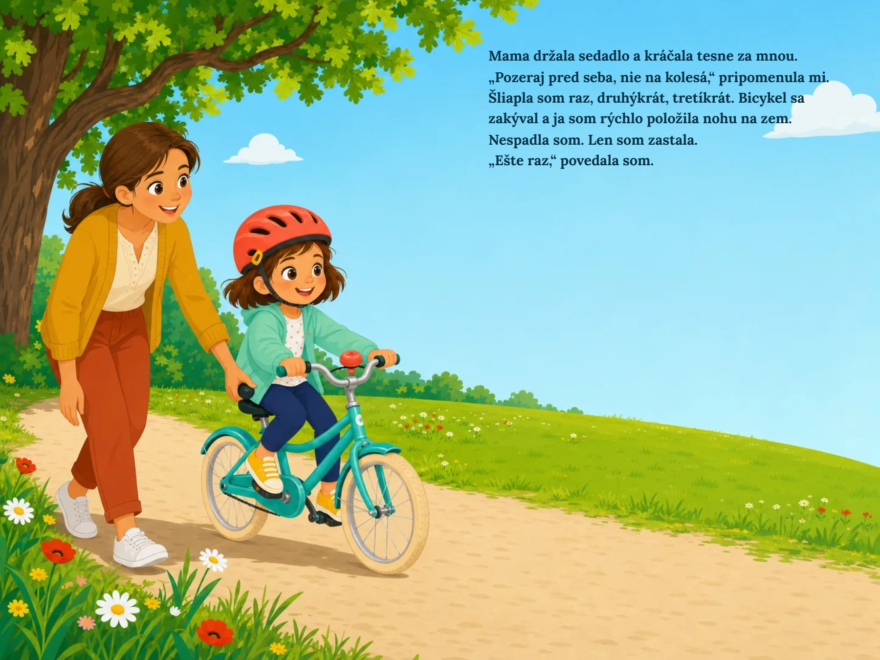 Dvojstrana: prvý pokus na bicykli